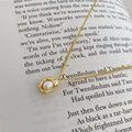 French vintage S925 silver necklace with white pearl in a gold lava textured frame - A395 Lava Texture Pearl - Gold