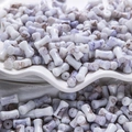 Bamboo style white glass beads with purple-brown marble texture for DIY jewelry - Khaki Purple (Porcelain 6x12mm)