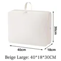 Große beige Kompressionstasche für Koffer mit Tragegriff für Kleidung, 40x18x30cm - Groß (40*18*30cm) / Gebrochenes Weiß
