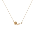 Gold plated 12th month birth flower necklace with daisy pendant and cubic zirconia - April