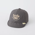 Dark grey quick-dry baby baseball cap with Smile Day embroidery and a soft brim - 50cm (1-3 Years) / Smile Embroidery - Grey