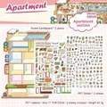 3D mini apartment DIY sticker set with cute PET transparent furniture and scene cards - Yuxian 3.0 Apartment