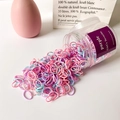 Bunte Haargummis für Mädchen im Glas mit sanften Rosa- und Violetttönen - Dicke Lila Serie (ca. 500 Stück)