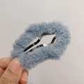 Blauer Plüsch-Haarclip in Wolkenoptik mit BB-Metallklammer für Damen-Frisuren - 8cm / Blau