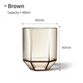 Brauner transparenter sechseckiger Zahnputzbecher 300ml, 80x96mm minimalistischer Becher - 300ml / Braun
