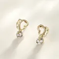 Elegant 14K gold-plated openwork heart stud earrings with sparkling zircon gemstone - Hollow Heart (058)