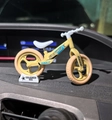 Miniature yellow balancing car model with Super Speed graphics on a white base stand - Large/Grey Base / Grey Base Bike