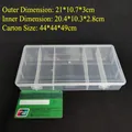 Transparent 5-compartment plastic organizer box with adjustable dividers for small parts - Vertical 5-Compartment 21x10.7x3cm