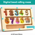 Wooden magnetic number maze toy with colorful beads for color sorting and counting skills - English Numbers (Wooden)