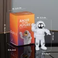 Astronaut figure in white with silver visor and its orange packaging box - Small Silver-edged Model A (Color Box)