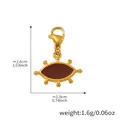 18k gold plated stainless steel evil eye charm with reddish-brown enamel and lobster clasp - Gold Evil Eye Reddish Brown Core Pendant (D154-2)