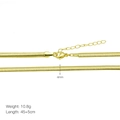 Detail showing 4mm gold snake chain necklace with 45+5cm length and clasp parameters - Single Snake Chain