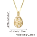 Detailed size and weight specs for the 18K gold-plated white enamel egg pendant necklace - Pendant + Stainless Steel Lip Chain 45+5CM / White