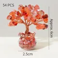 Mini red agate money tree with 54 stones in a glass vase for wealth and desk decor - 54 Crystals Red Agate (Mini Fish Tank)