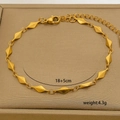 Detailed view of gold plated 18+5cm titanium steel chain bracelet with lobster clasp - Rhombus Disc Chain (C-1-7)