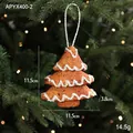 Addobbo per albero di Natale stile pan di zenzero con decoro bianco e cordino appeso - Albero di Natale