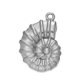 Silver stainless steel ammonite fossil charm for DIY necklace and bracelet jewelry making - Steel 523# Nautilus / 15.5*22mm