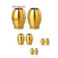 Polierte 18k vergoldete Edelstahl-Abstandshalter-Perlen mit Größenmessungen im Detail - 4x5mm / Gold