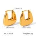 Detailed size specifications for 18K gold-plated U-shaped stainless steel earrings - Geometric U Shape Style (HC-E10036)