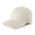 Berretto da baseball beige da donna con strass scintillanti e corona strutturata - Adulto (55-60cm) / Beige