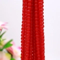 Strand of 8mm glossy red round glass beads for handmade DIY jewelry and bracelet making - 25# Solid Big Red Jade Beads