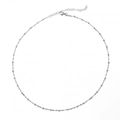 Collana girocollo minimalista in argento sterling S925 con perline e chiusura regolabile - Oro Bianco