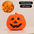 Voice activated orange Halloween pumpkin lantern lamp decor in size 18x14cm - 18*14cm / Sound Activated