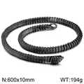 Retro punk snake chain necklace in antique silver titanium steel, 600x10mm 194g - Style C (KN108410-JX)