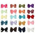 Set of 20 assorted colorful 4-inch grosgrain ribbon hair bows for girls - 20 Colors Set 1