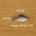 Modèle de poisson miniature pour maison de poupée, 4,3x1,8cm, poids 2,3g - Poisson à la Vapeur de 4,3 cm (Fond Plat)
