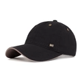 Berretto da baseball nero con logo dorato e sottoviera marrone a contrasto - Nero