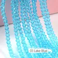 Strands of faceted round crystal glass spacer beads in 03 Lake Blue for DIY jewelry - 03 Lake Blue