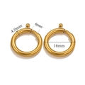 Golden stainless steel round spring clasp with 16mm inner diameter and 4.0mm tube thickness - 4x16mm / Gold
