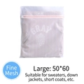 Large 50x60cm fine mesh laundry bag with pink zipper for sweaters and outerwear - Fine Mesh Large 50*60cm