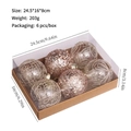 Set di 6 palline di Natale dipinte color oro champagne in confezione regalo per l'albero - Champagne