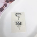 Minimalist silver metal ponytail clips in irregular twist and wide arc shapes - 5# Silver 2-Piece Set