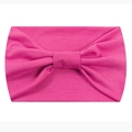 Pink elastic yoga headband featuring a stylish knotted bow design for workout - Rose Red