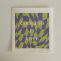 Absorbent wood pulp cotton cleaning cloth with green and purple checkered pattern - Fruit Green Checkerboard