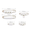 5-piece set of gold pearl waist cincher pins with rhinestone dangles in 75mm 55mm 38mm - No. 15 Berry Bead 5-Piece Set