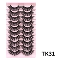TK31 volumineuze DD-krul Russische valse wimpers set met 10 paar op roze dienblad - Dikke gekrulde stijl (TK31)
