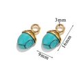 Vintage turquoise hanger met gouden titanium stalen kap van 16mm bij 9mm grootte - Turkoois