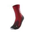 Red professional basketball crew socks with non-slip cushioned sole and white number seven - LR04 Red No.08