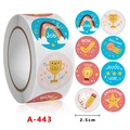 Colorful 2.5cm round reward stickers with cute cartoon animal patterns and slogans - Style A-443 Reward Icons