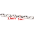 Détail de la chaîne style nez de porc en acier inoxydable, taille 9mm et 2,7mm - Chaîne Ancre Renforcée Faite à la Main 9mm / Acier