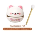 White bear-shaped resin fish drum ornament with a mallet and cute expression - Coconut Wooden Fish Ornament (3043) / Ornament Series