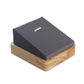 Solid wood ring display stand with grey velvet surface for jewelry presentation - Grey Velvet