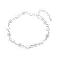 Elegant 925 sterling silver star and frosted bead bracelet with extension chain - Silver Planet