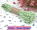 Grass green and white woven sesame paper rope for DIY gift packaging and crafts - Green and White Paper Rope
