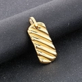 Macro view of gold rectangular bar pendant with ripple texture on dark background - Gold Color Pendant Only (Without Chain) (KP130368-KJX)