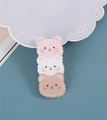 Cute cartoon hair clip with three stacked bears in pink white and brown acrylic - Stacked Bears